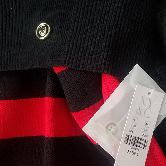 NWT off-the-shoulder stripes sweater dress, size S. - Picture 6 of 8